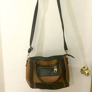 Steve Madden Camel Orange and Black Crossbody